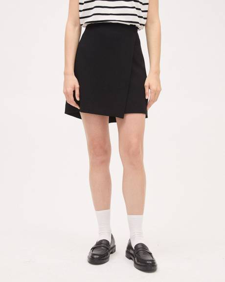 Crepe Mini Wrap Skirt