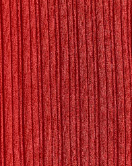 Haut Côtelé Boutonné Sans Manches à Col Rond