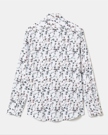 Slim Fit Romantic Floral Print Dress Shirt