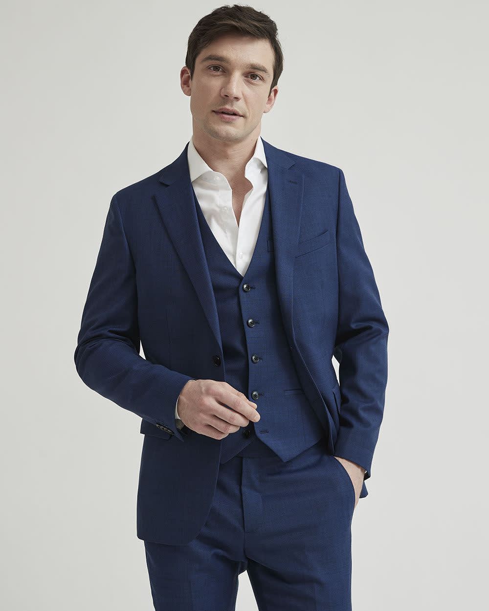 Regular-Fit Medium Blue Wool Essential Blazer