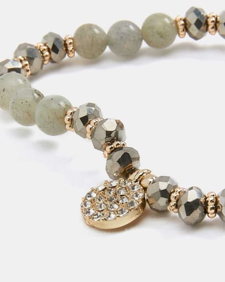 Bracelet de Billes avec Perles Semi-Précieuses