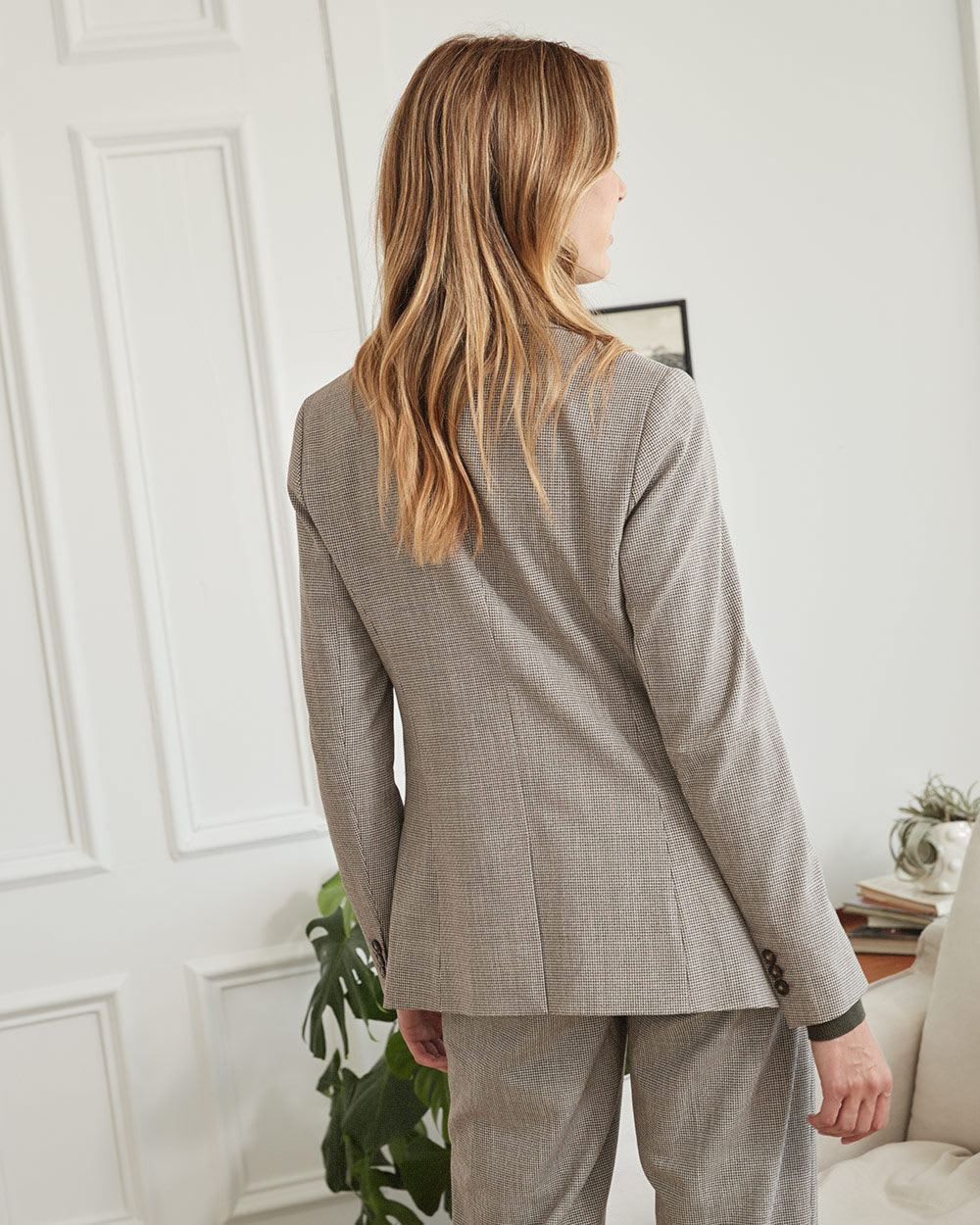 Long Fitted Two-Tone Blazer