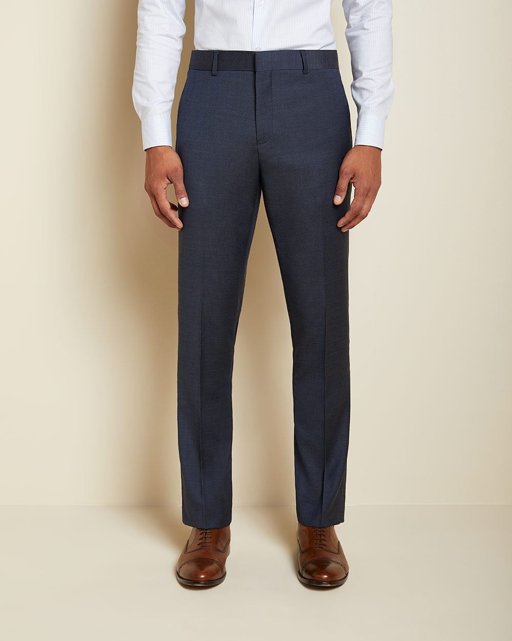 Tailored Fit Blue Two-Tone Wool Suit Pant | RW&CO.