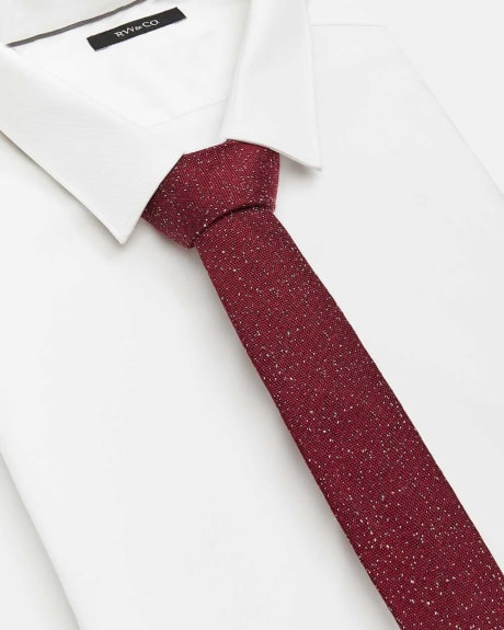 Cravate Rouge Étroite à Pois Blancs
