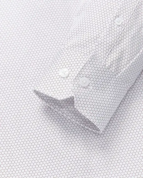 Chemise Habillée Blanche à Coupe Étroite et Motif Géométrique