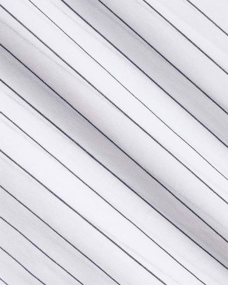 Striped Long-Sleeve Buttoned-Down Poplin Blouse