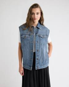 Oversized Sleeveless Denim Jacket