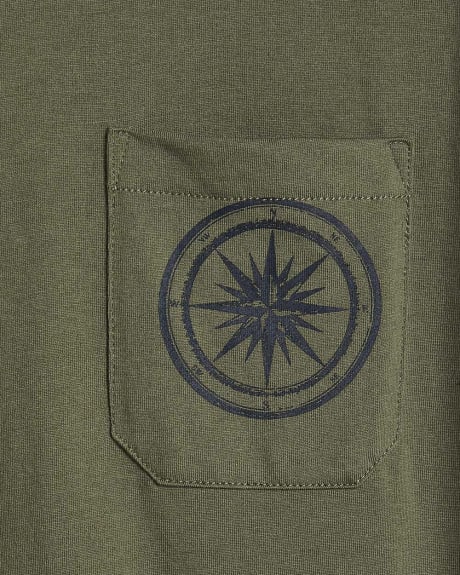 Crew-Neck T-Shirt with Patch Pocket