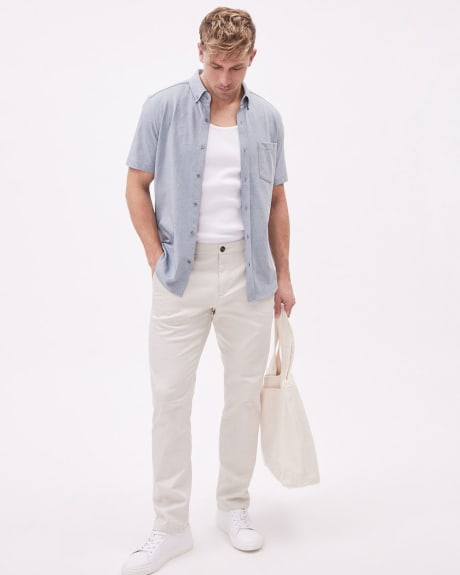 Short-Sleeve Piqué Cotton Shirt