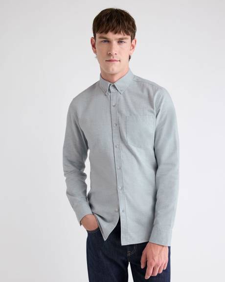 Slim-Fit Solid Flannel Shirt