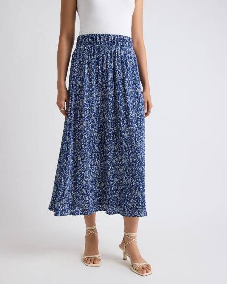 High-Rise Flare Midi Skirt
