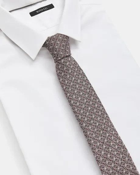 Regular Textured Tie with Micro Geometric Print