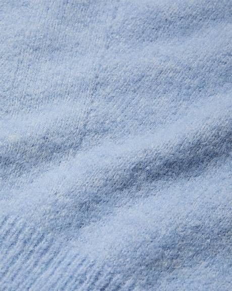 Pull Pelucheux à Manches Courtes et Col Rond