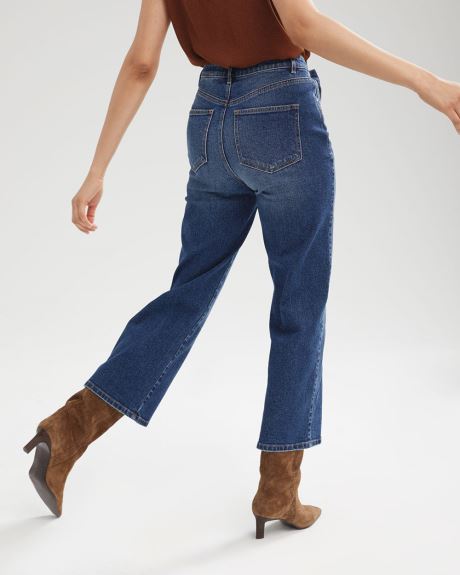 High-Waisted Crop Flare Leg Jeans