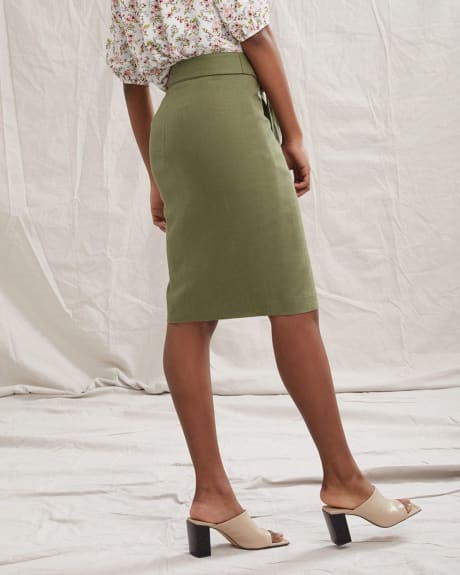 Linen High-Waisted Wrap Skirt
