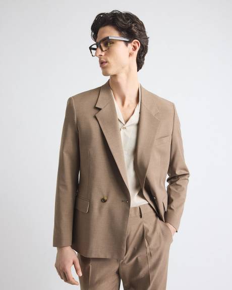 Short-Sleeve Shirt with Camp Collar with Tonal Pattern