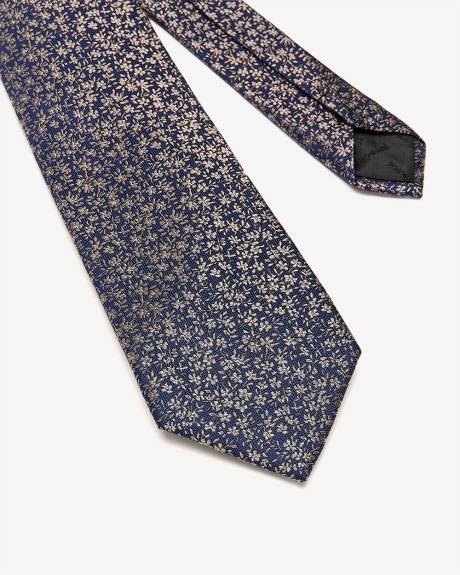 Cravate Régulière Bleue avec Motif Floral