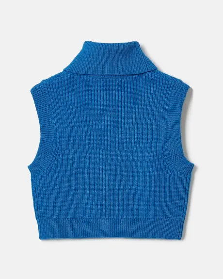 Spongy Sleeveless Cropped Sweater Vest