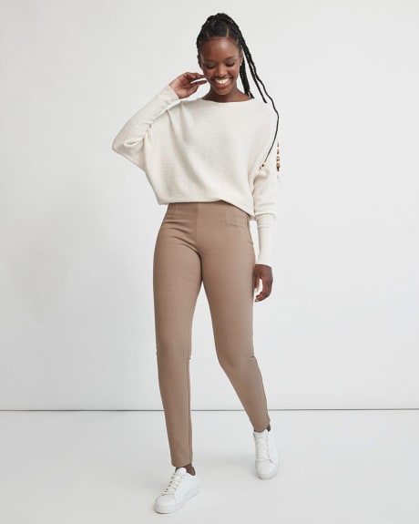 Plaited Boat Neck Sweater with Batwing Sleeves