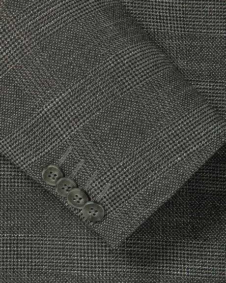 Slim-Fit Charcoal Checkered Suit Blazer