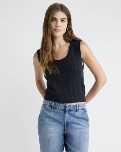 Cable-Stitch Merino-Blend Sweater Vest