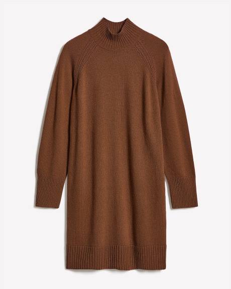 Merino Wool High-Neck Sweater Dress