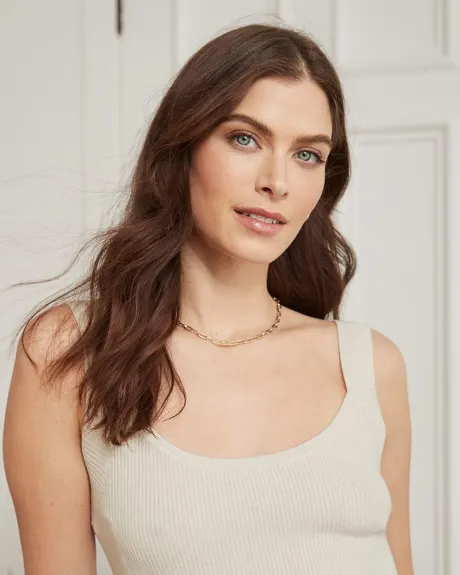 Ribbed Scoop-Neck Cami