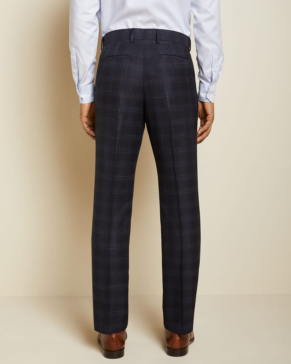 navy checkered pants