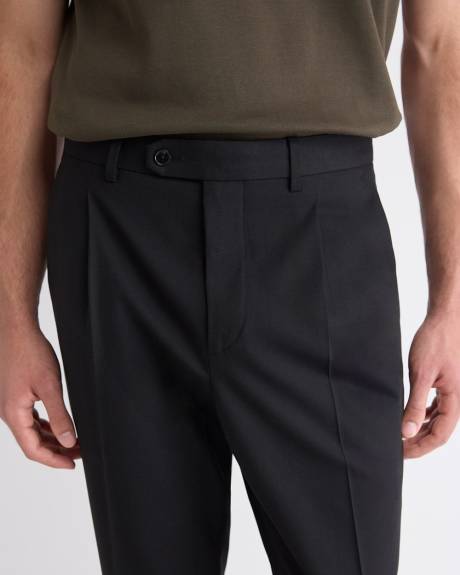 Pantalon Habillé à Jambe Fuselée Plissée en Mélange de Laine