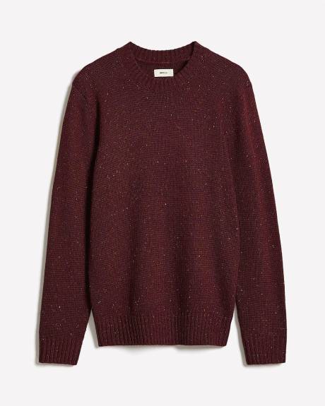 Long-Sleeve Crew-Neck Sweater with Neps