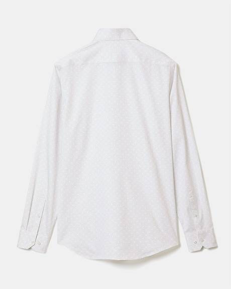 Tailored-Fit Dress Shirt with Micro Geo Print