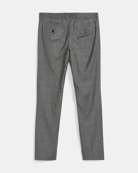 Tailored Fit Taupe Grey Checkered City Pant - 32"