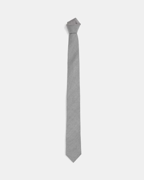 Cravate Régulière À Motif Géométrique Gris