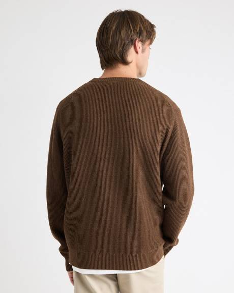 Pull à Manches Longues et Col Rond avec Cachemire