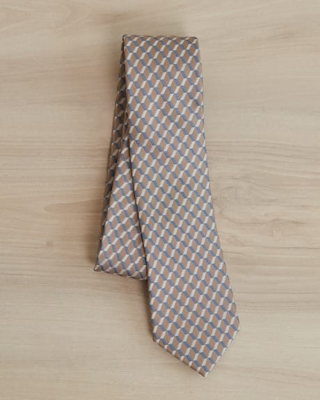 Cravate Régulière à Motif Géométrique Rétro