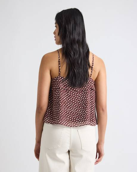 Sleeveless Crew-Neck Chiffon Blouse