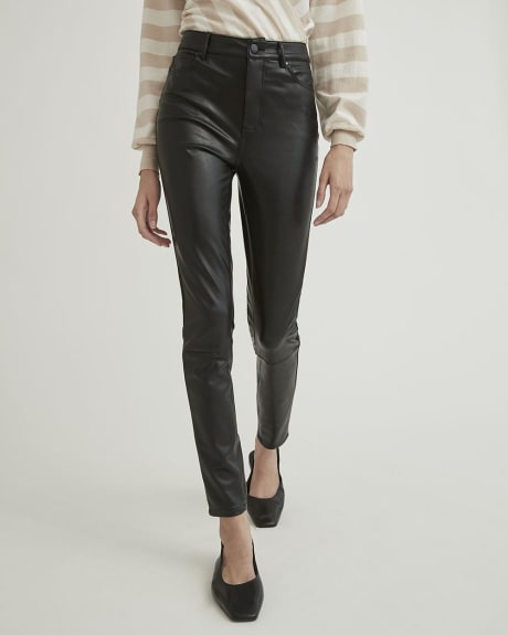 Faux Leather High-Rise Slim Fit Pant - 30''