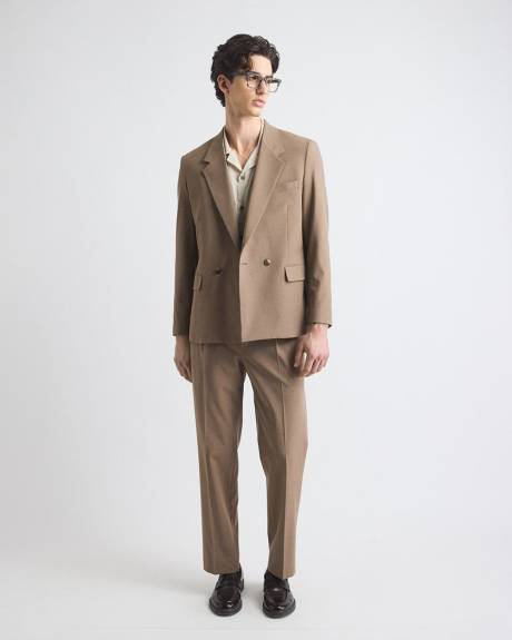 Short-Sleeve Shirt with Camp Collar with Tonal Pattern