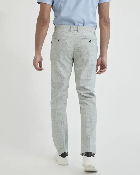 MotionFlexx (R) Slim Fit Checkered Light Grey City Pant