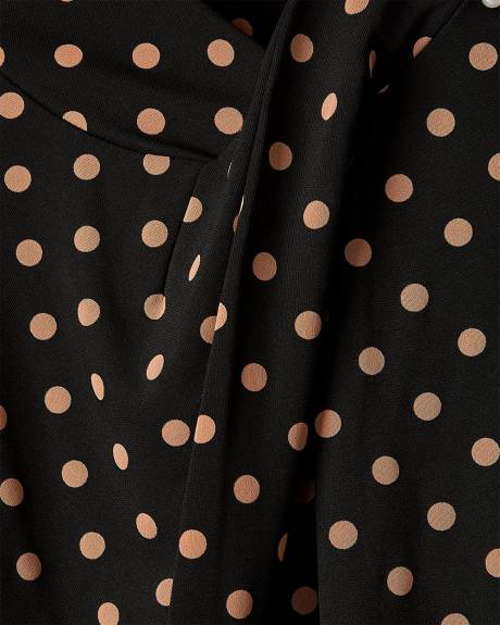 Haut &agrave; Manches Tr&egrave;s Courtes &agrave; Col Montant Drap&eacute; &agrave; D&eacute;tail Crois&eacute;