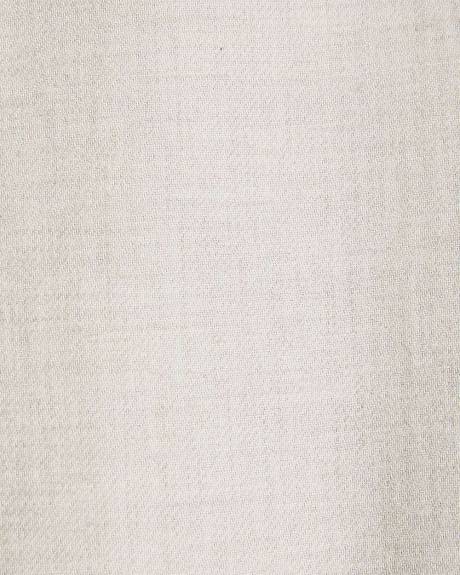 Chemise en Flanelle Unie à Coupe Étroite