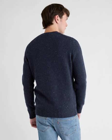 Long-Sleeve Crew-Neck Sweater with Neps