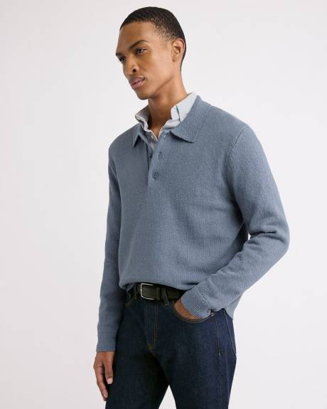 Long-Sleeve Polo Sweater