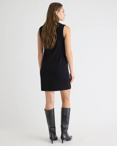 Sleeveless Crew-Neck Mini Sweater Dress