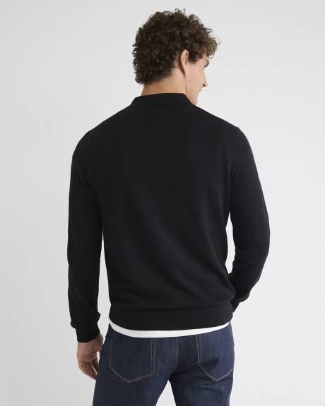 Long-Sleeve Polo Sweater