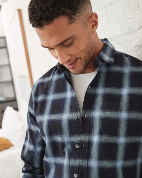 Tailored Fit Blue Check Shirt