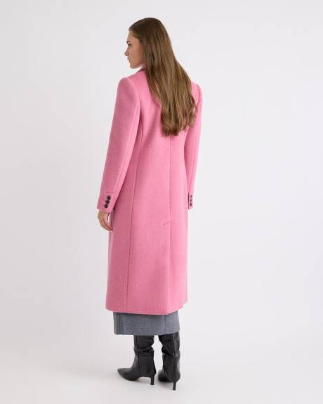 Wool-Blend Long Double-Breasted Coat
