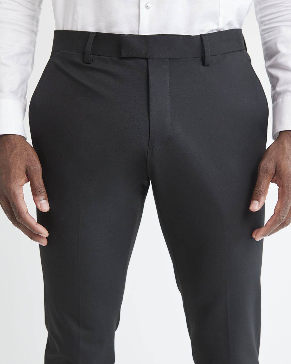 Pantalon de Complet Noir E-Tech à Coupe Étroite