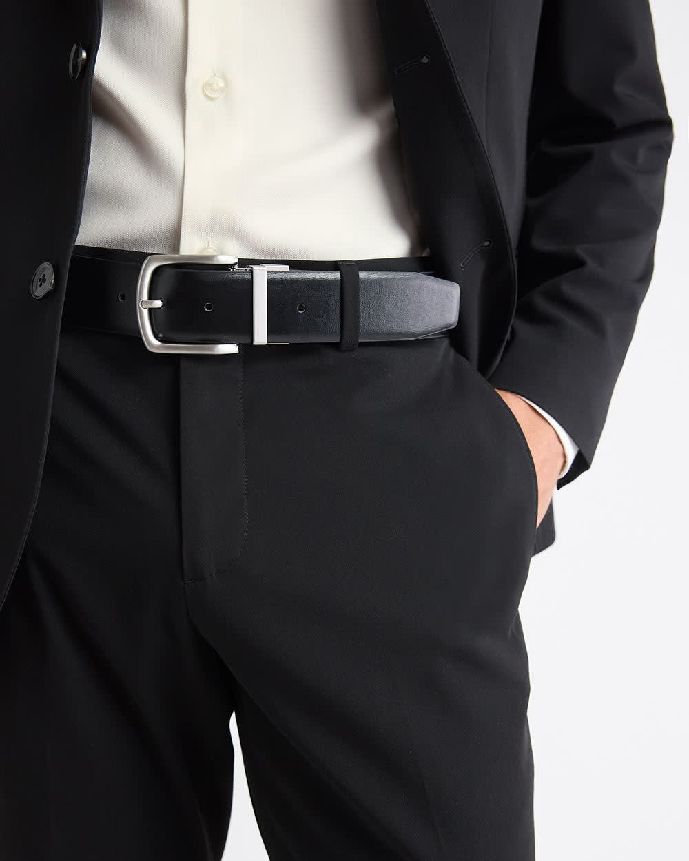 Black and Brown Reversible Leather Belt