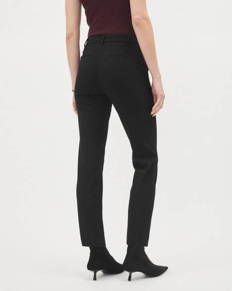 Pantalon Noir &agrave; Jambe &Eacute;troite et Taille Mi-Haute